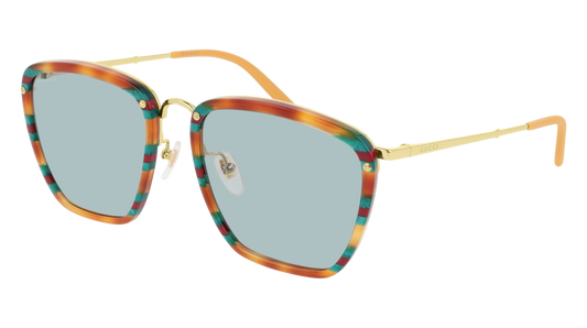 Gucci Sunglass Man Havana Gold Blue