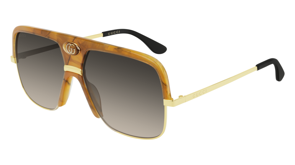 Gucci Sunglass Man Havana Gold Brown