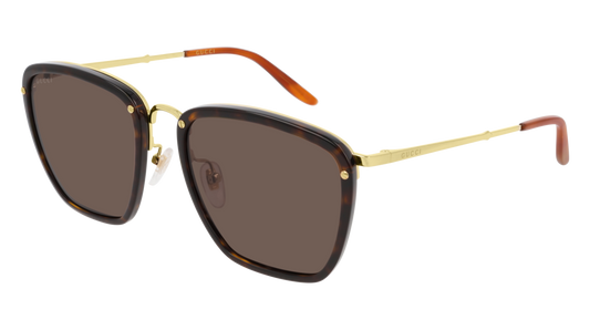 Gucci Sunglass Man Havana Gold Brown