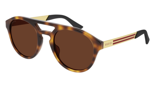 Gucci Sunglass Man Havana Gold Brown