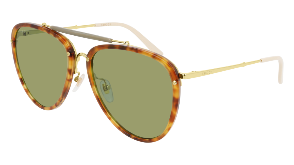 Gucci Sunglass Man Havana Gold Green