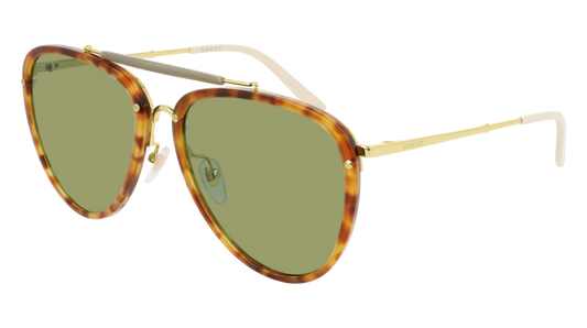 Gucci Sunglass Man Havana Gold Green