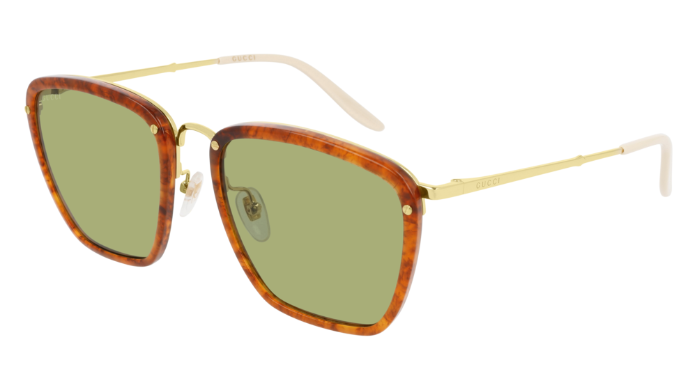 Gucci Sunglass Man Havana Gold Green