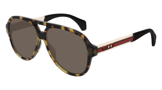 Gucci Sunglass Man Havana Ivory Brown