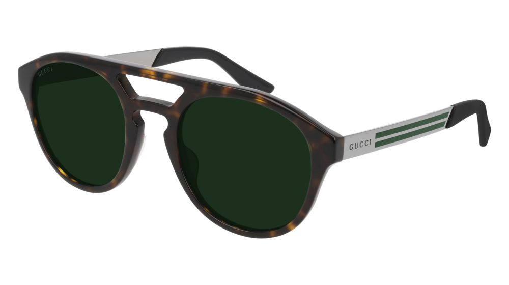 Gucci Sunglass Man Havana Ruthenium Green