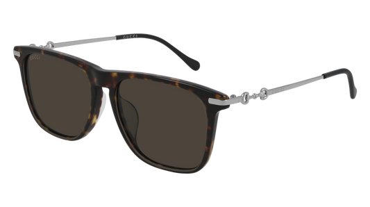 Gucci Sunglass Man Havana Silver Brown