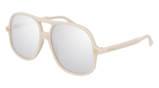 Gucci Sunglass Man Ivory Ivory Silver