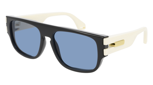 Gucci Sunglass Man Black Ivory Blue