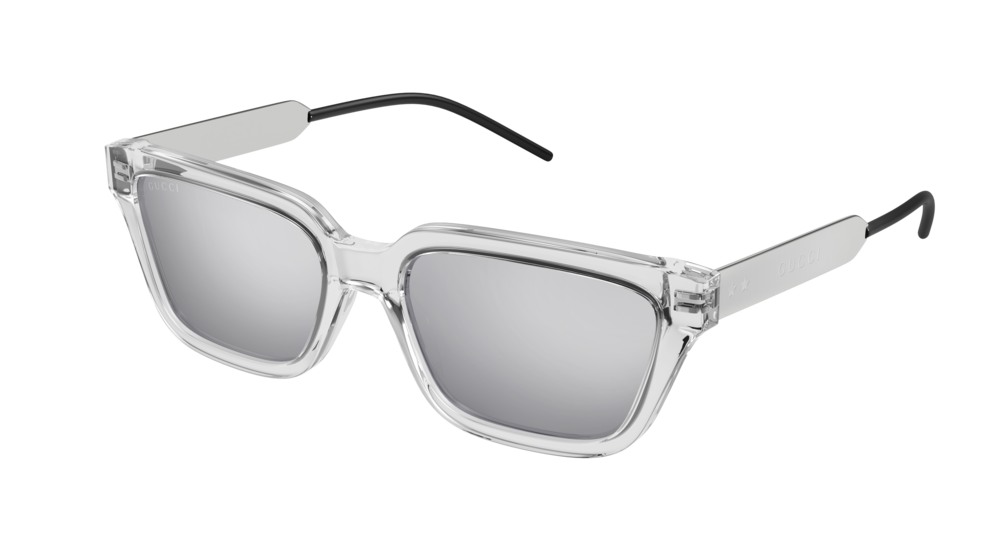 Gucci Sunglass Man Crystal Silver Silver