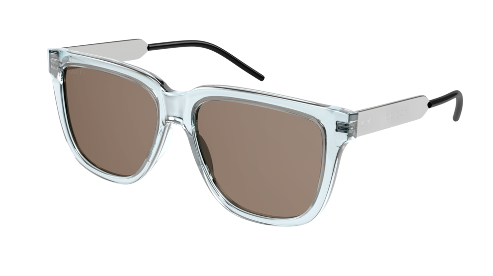 Gucci Sunglass Man Green Silver Brown