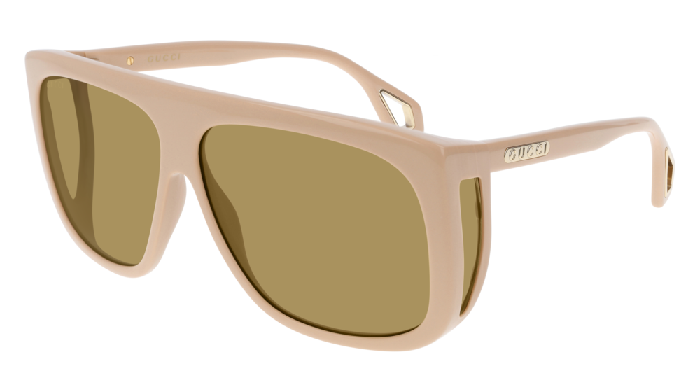 Gucci Sunglass Man Ivory Ivory Brown