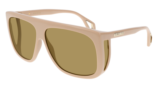 Gucci Sunglass Man Ivory Ivory Brown