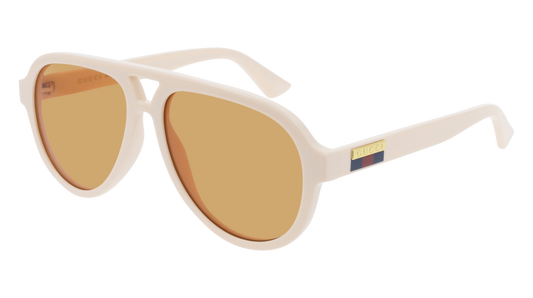 Gucci Sunglass Man White White Orange