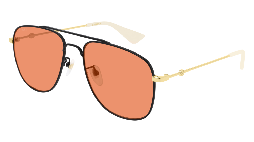 Gucci Sunglass Man Black Gold Orange