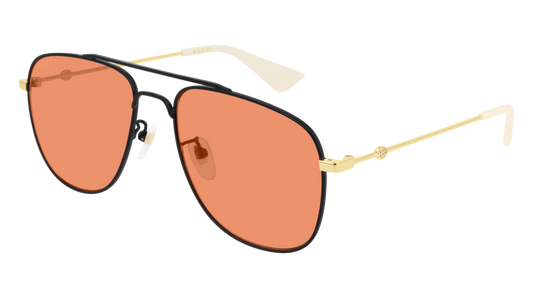 Gucci Sunglass Man Black Gold Orange