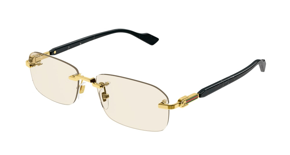 Gucci Sunglass Man Gold Black Yellow