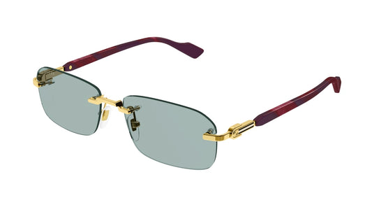 Gucci Sunglass Man Gold Burgundy Green