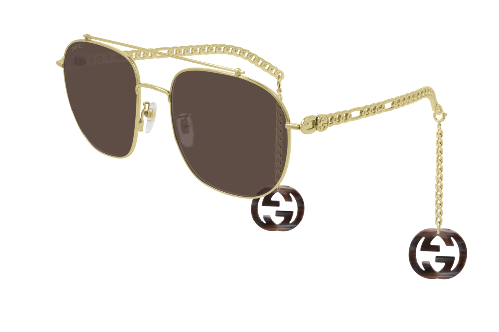 Gucci Sunglass Man Gold Gold Brown