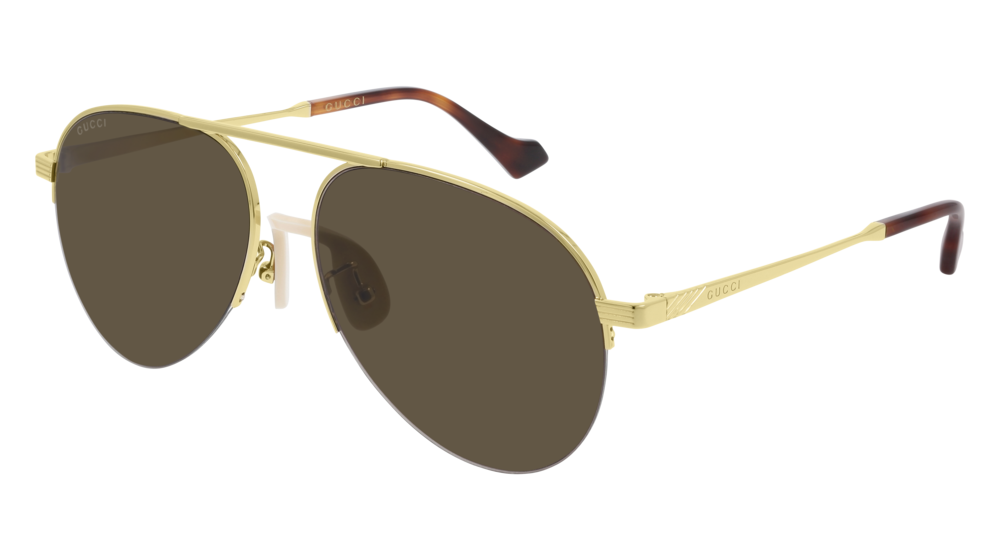 Gucci Sunglass Man Gold Gold Brown