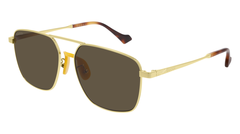 Gucci Sunglass Man Gold Gold Brown