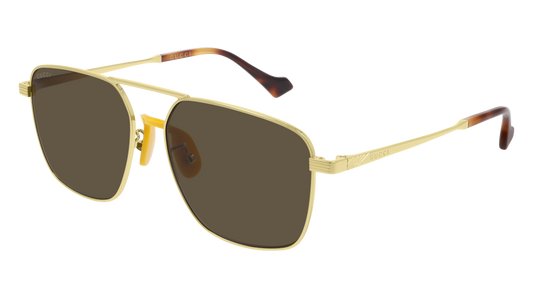 Gucci Sunglass Man Gold Gold Brown