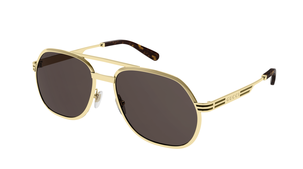 Gucci Sunglass Man Gold Gold Brown