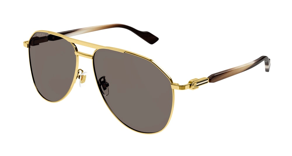 Gucci Sunglass Man Gold Gold Brown