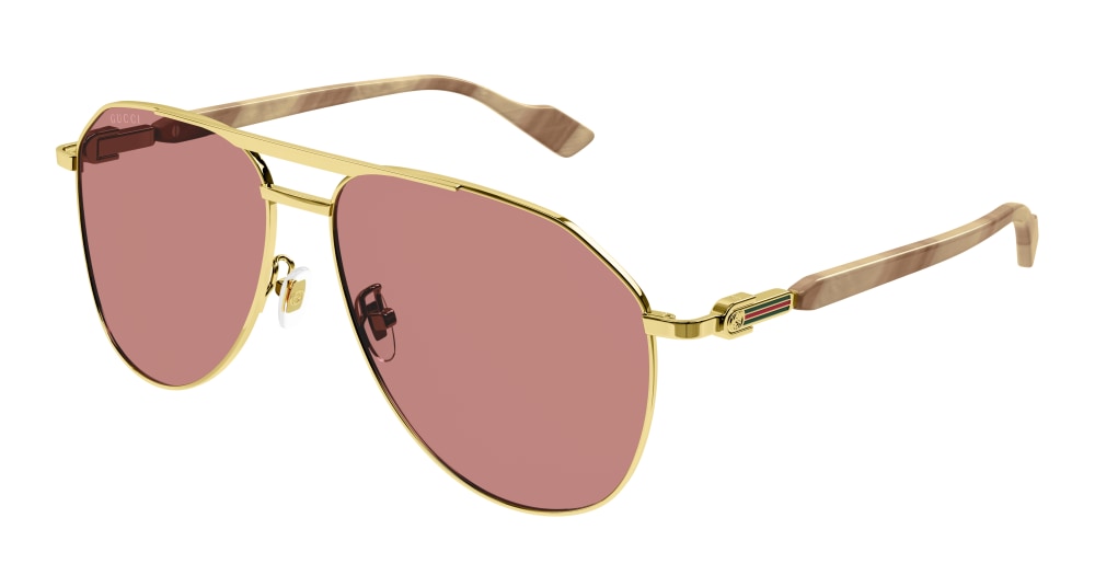 Gucci Sunglass Man Gold Gold Brown