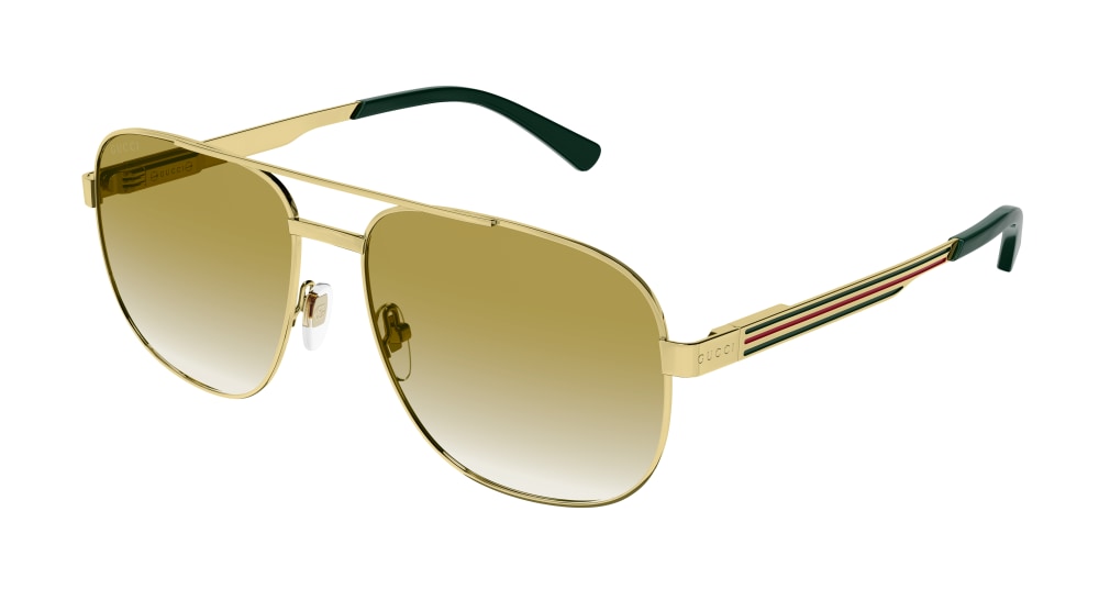 Gucci Sunglass Man Gold Gold Brown