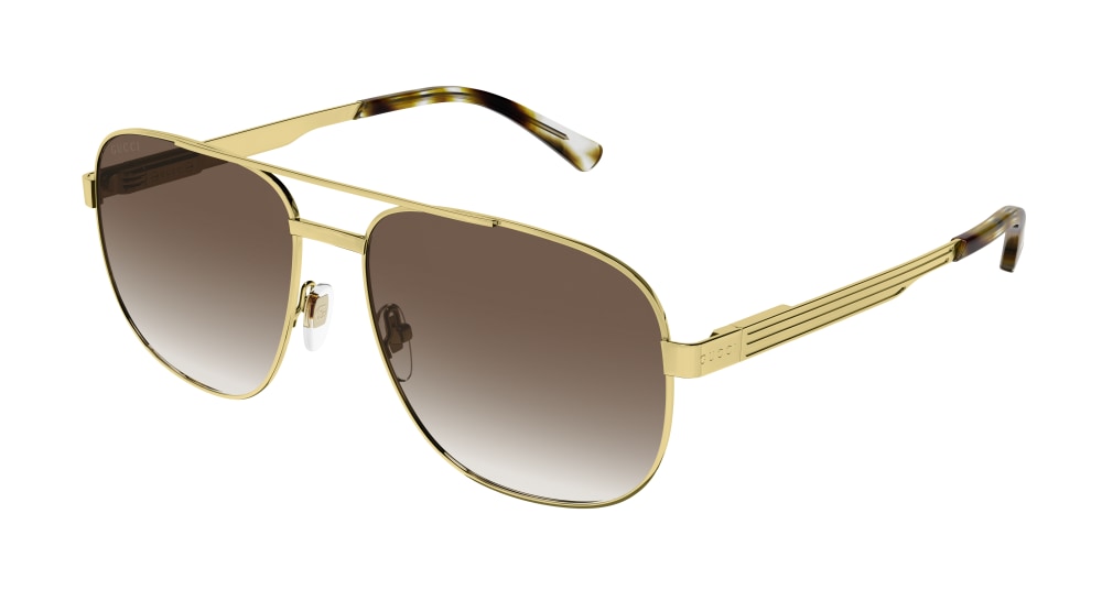 Gucci Sunglass Man Gold Gold Brown