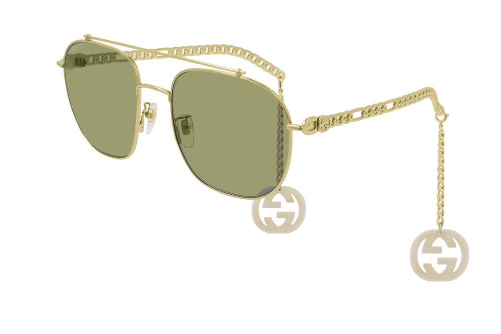 Gucci Sunglass Man Gold Gold Green