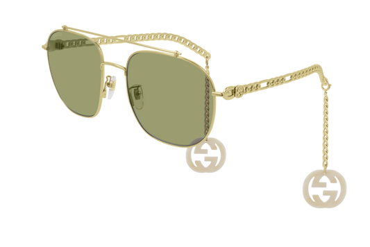 Gucci Sunglass Man Gold Gold Green