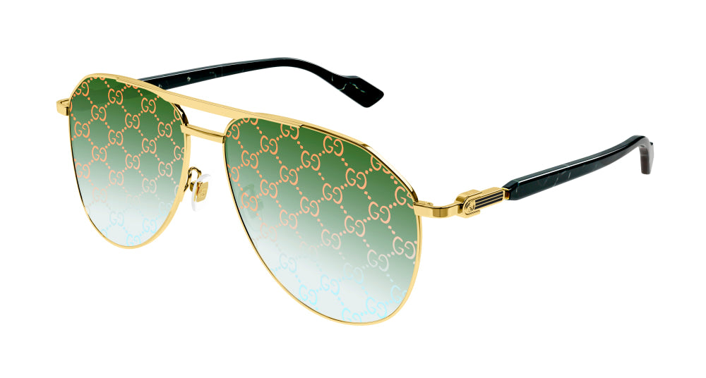 Gucci Sunglass Man Gold Gold Green