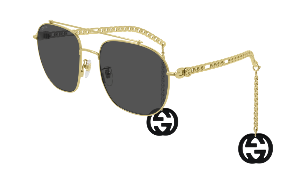 Gucci Sunglass Man Gold Gold Grey