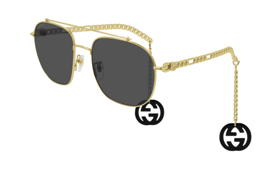 Gucci Sunglass Man Gold Gold Grey