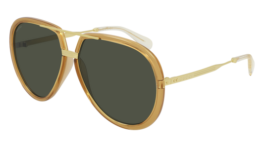 Gucci Sunglass Man Yellow Gold Green