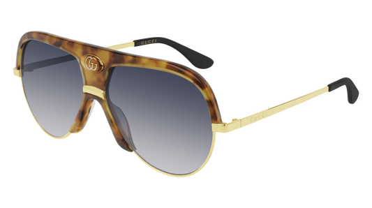 Gucci Sunglass Unisex Havana Gold Blue