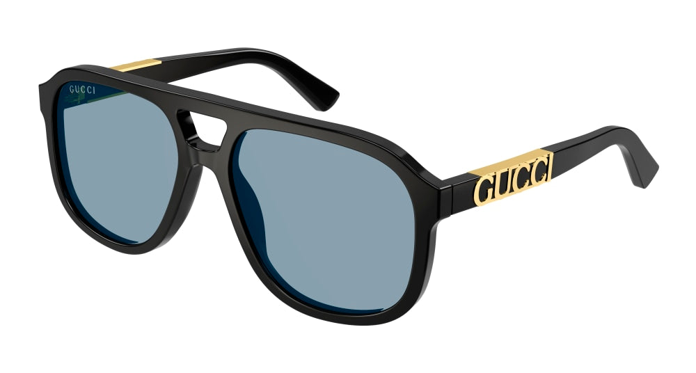 Gucci Sunglass Unisex Black Black Blue