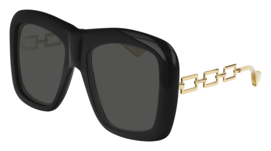 Gucci Sunglass Unisex Black Gold Grey