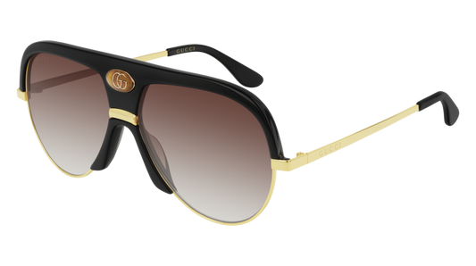 Gucci Sunglass Unisex Black Gold Red