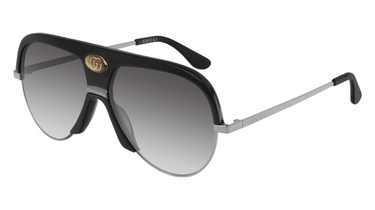 Gucci Sunglass Unisex Black Ruthenium Grey