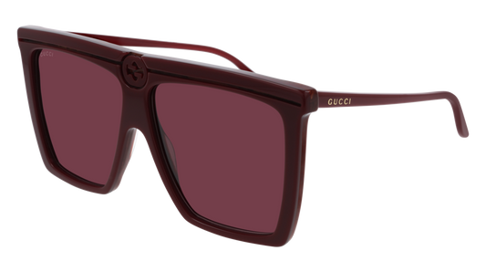 Gucci Sunglass Unisex Burgundy Burgundy Red