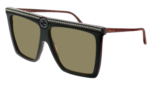 Gucci Sunglass Unisex Green Brown Green