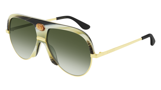 Gucci Sunglass Unisex Green Gold Green