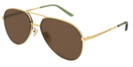 Gucci Sunglass Unisex Gold Gold Brown