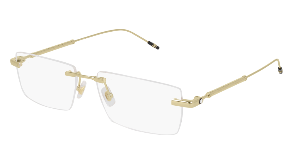 Montblanc Optical Frame Man Gold Gold Transparent