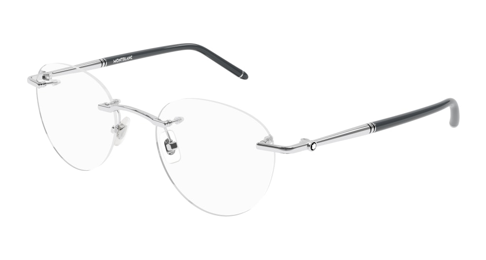 Montblanc Optical Frame Man Silver Grey Transparent