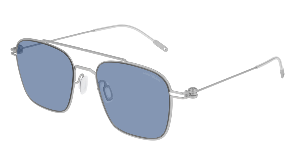 Montblanc Sunglass Man Silver Silver Blue