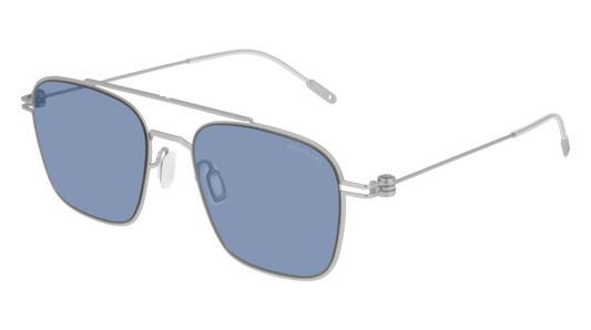 Montblanc Sunglass Man Silver Silver Blue