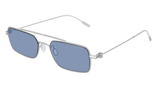 Montblanc Sunglass Man Silver Silver Blue